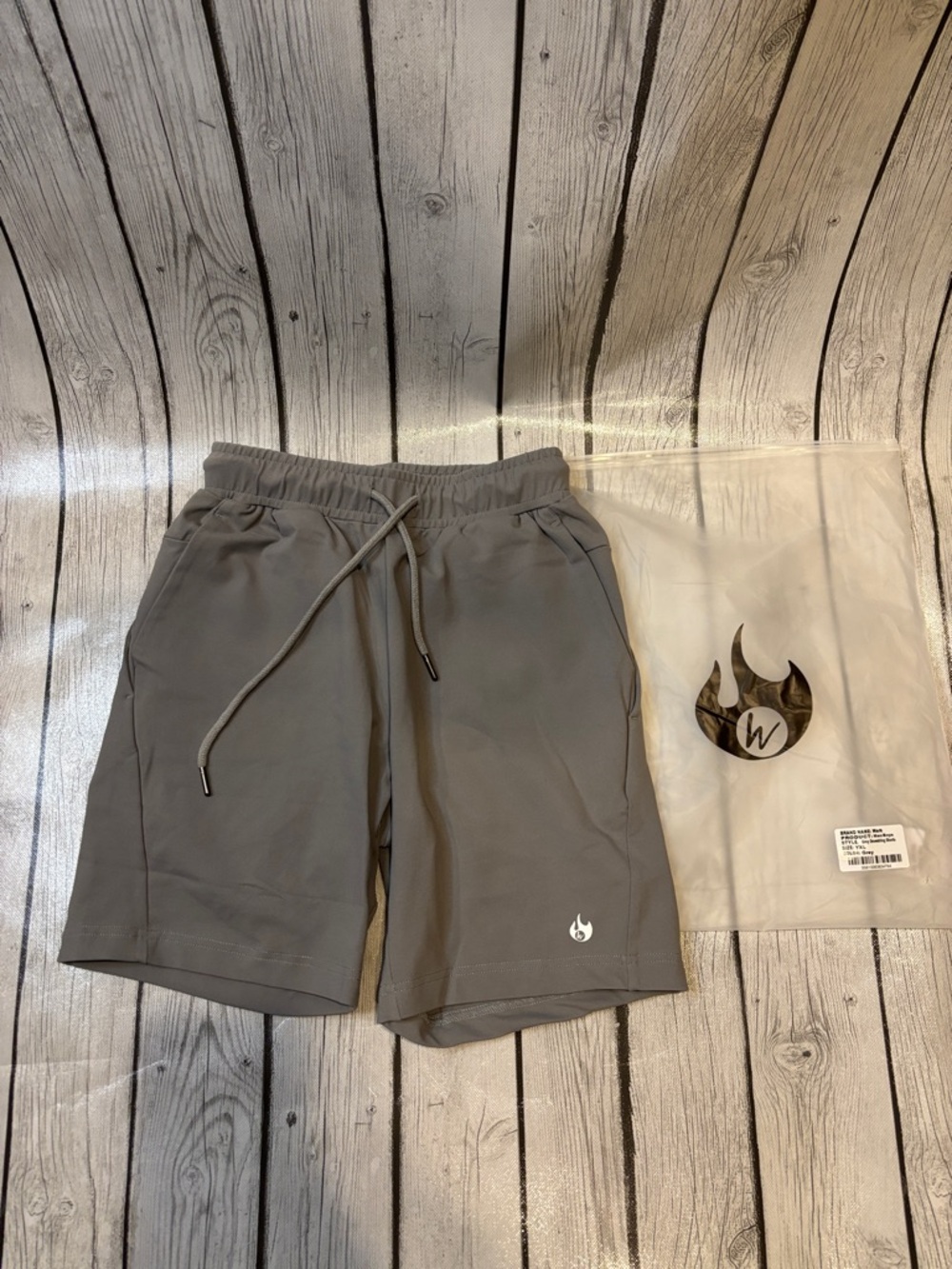 Kids' Grey Athletic Drawstring Shorts youth size XL by Werk with Flame Logo